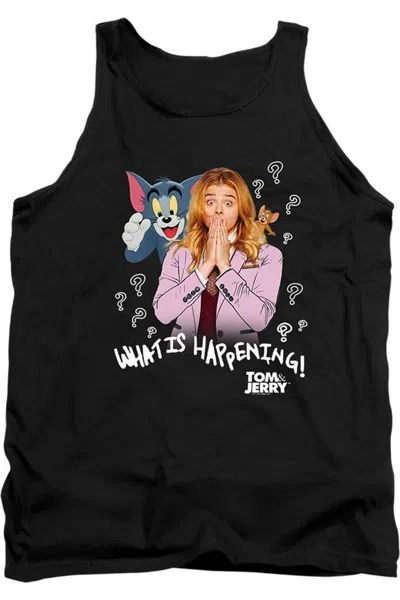 Tom And Jerry Movie What Is Happening Adult Tank Top In Black