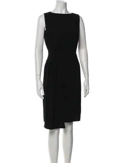 Pre-owned Tom And Linda Platt Bateau Neckline Knee-length Dress In Black