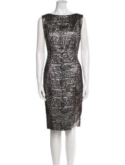 Pre-owned Tom And Linda Platt Bateau Neckline Knee-length Dress In Black