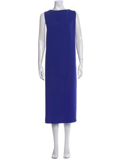 Pre-owned Tom And Linda Platt Bateau Neckline Long Dress In Blue