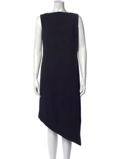Pre-owned Tom And Linda Platt Bateau Neckline Midi Length Dress In Blue