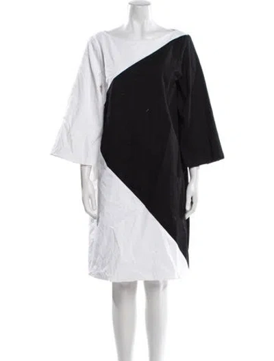 Pre-owned Tom And Linda Platt Colorblock Pattern Knee-length Dress In Black