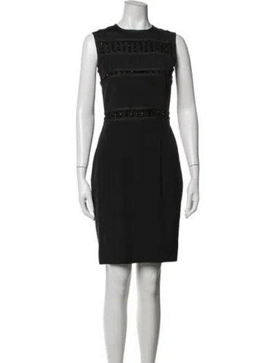 Pre-owned Tom And Linda Platt Crew Neck Knee-length Dress In Black