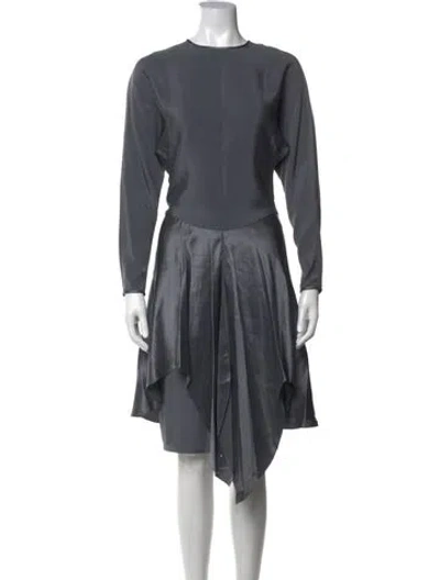 Pre-owned Tom And Linda Platt Crew Neck Knee-length Dress In Grey