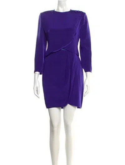 Pre-owned Tom And Linda Platt Crew Neck Mini Dress In Purple