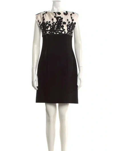 Pre-owned Tom And Linda Platt Lace Pattern Mini Dress In Black