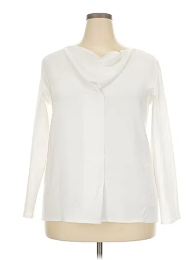 Pre-owned Tom And Linda Platt Long Sleeve Blouse In Ivory
