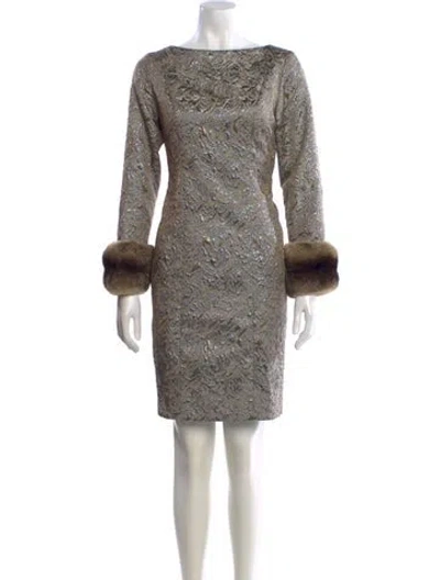 Pre-owned Tom And Linda Platt Patterned Mini Dress In Neutral