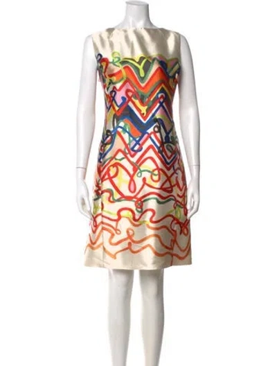 Pre-owned Tom And Linda Platt Printed Knee-length Dress In Multi