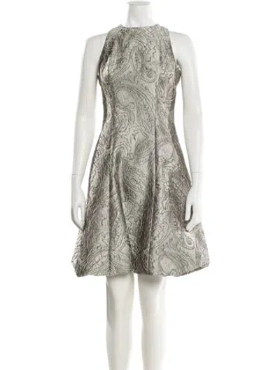 Pre-owned Tom And Linda Platt Printed Knee-length Dress In Neutral