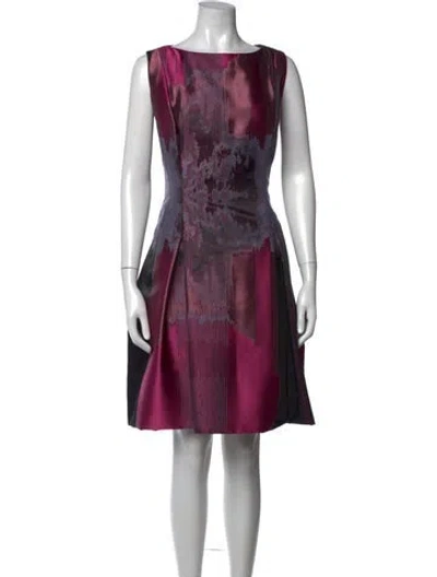 Pre-owned Tom And Linda Platt Printed Knee-length Dress In Pink