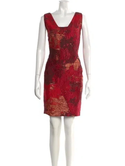 Pre-owned Tom And Linda Platt Printed Mini Dress In Red