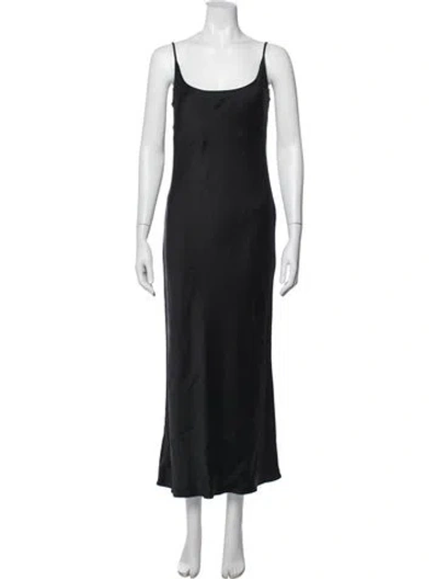 Pre-owned Tom And Linda Platt Scoop Neck Long Dress In Black