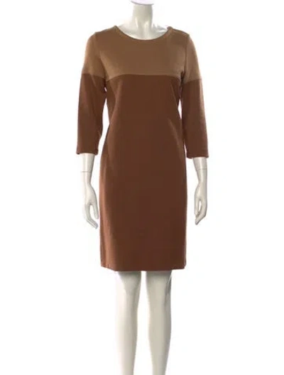 Pre-owned Tom And Linda Platt Scoop Neck Mini Dress In Brown