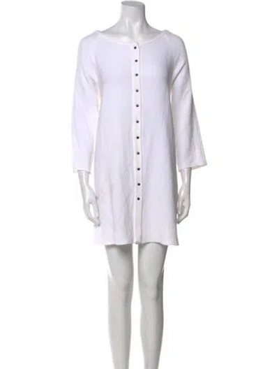 Pre-owned Tom And Linda Platt Scoop Neck Mini Dress In White