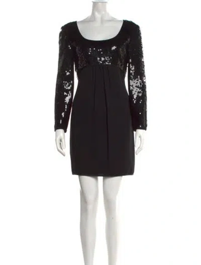 Pre-owned Tom And Linda Platt Sequin Mini Dress In Black