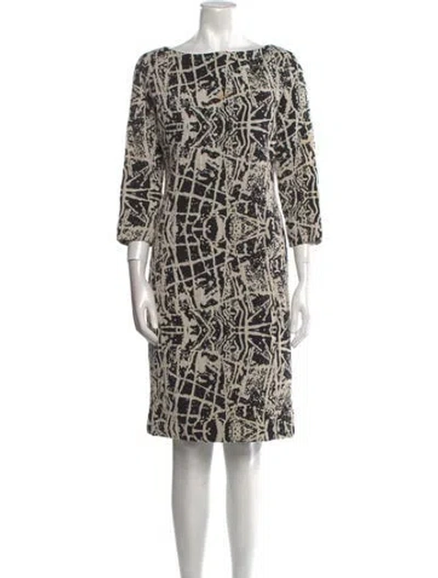 Pre-owned Tom And Linda Platt Silk Knee-length Dress In Neutral