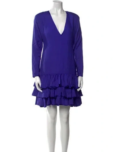 Pre-owned Tom And Linda Platt Silk Mini Dress In Purple
