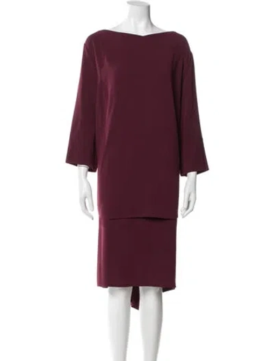 Pre-owned Tom And Linda Platt Skirt Set In Burgundy