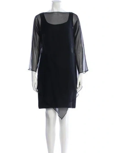Pre-owned Tom And Linda Platt Square Neckline Mini Dress In Black