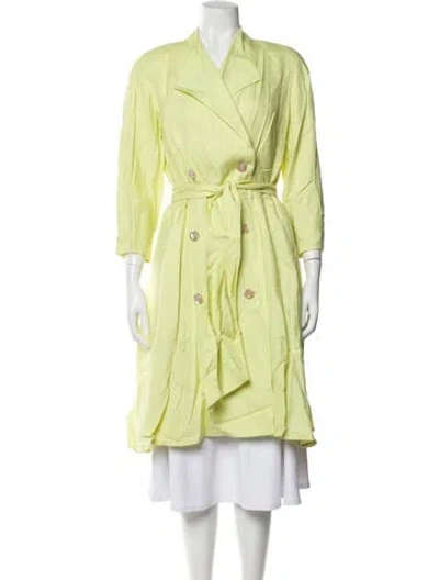 Pre-owned Tom And Linda Platt Trench Coat In Yellow