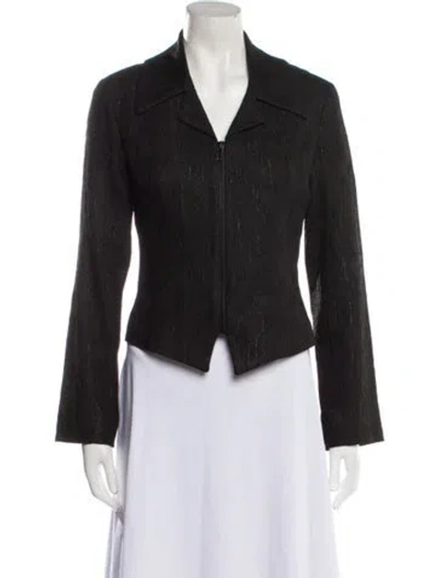 Pre-owned Tom And Linda Platt Tweed Pattern Evening Jacket In Black