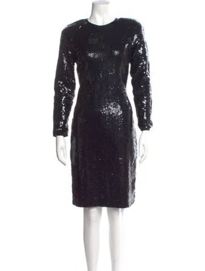 Pre-owned Tom And Linda Platt Vintage Knee-length Dress In Blue
