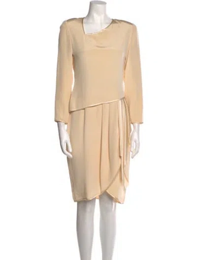 Pre-owned Tom And Linda Platt Vintage Knee-length Dress In Neutral