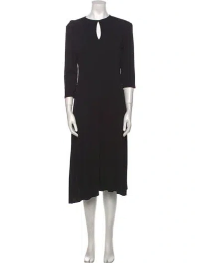 Pre-owned Tom And Linda Platt Vintage Midi Length Dress In Black