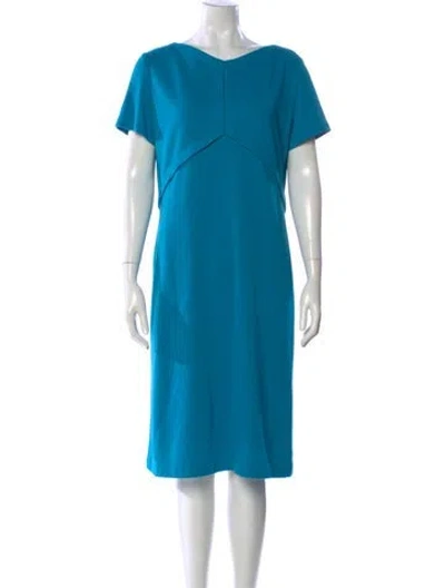 Pre-owned Tom And Linda Platt V-neck Knee-length Dress In Black