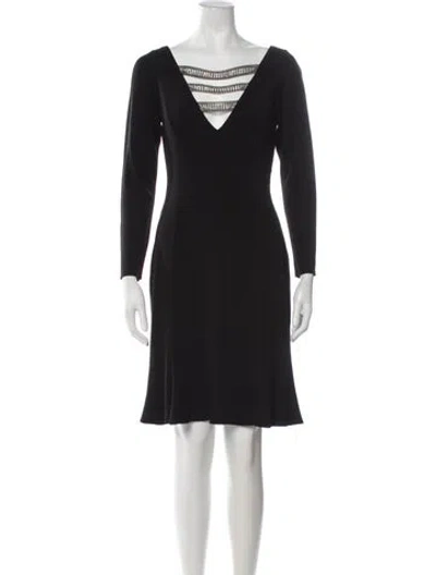 Pre-owned Tom And Linda Platt V-neck Mini Dress In Black