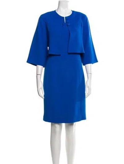 Pre-owned Tom And Linda Platt Wool Dress Set In Blue