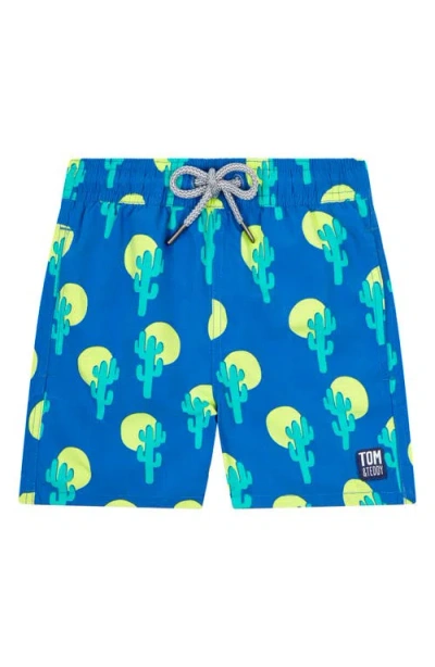 TOM & TEDDY TOM & TEDDY KIDS' CACTUS SWIM TRUNKS
