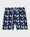 Tom & Teddy Men's Lollipop-print Swim Trunks In Blue & Lime
