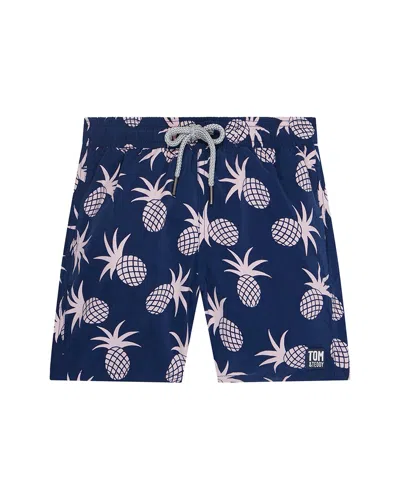 Tom & Teddy Kids' Pineapples Swim Trunk In Multi