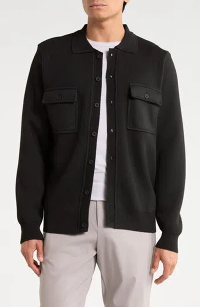 Tom Baine Button Down Cardigan In Black