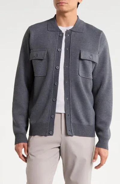 Tom Baine Button Down Cardigan In Gray