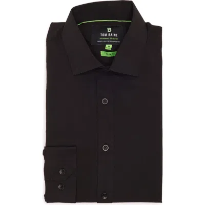 Tom Baine Comfort 4-way Stretch Winkle Free Performance Dress Shirt In Black