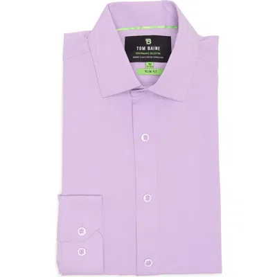 Tom Baine Comfort 4-way Stretch Winkle Free Performance Dress Shirt In Purple