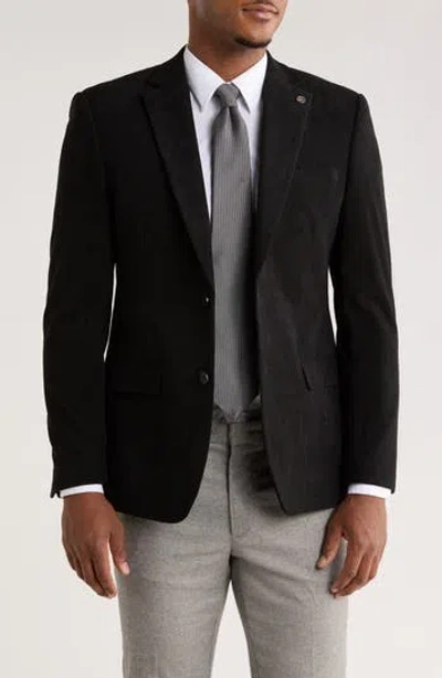 Tom Baine Corduroy Two-button Sport Coat In Black