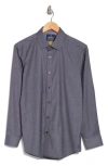 Tom Baine Denim Performance Button-up Shirt In Charcoal