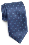 Tom Baine Floral Jacquard Tie In Blue