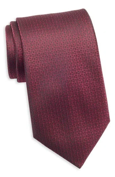 Tom Baine Geo Jacquard Tie In Red