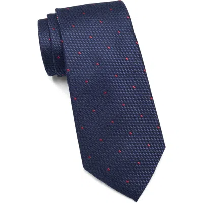 Tom Baine Grid Texture Tie In Blue