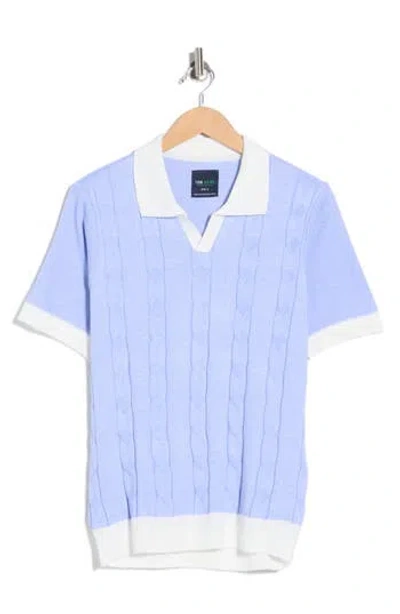 Tom Baine Johnny Collar Knit Polo Sweater In Multi