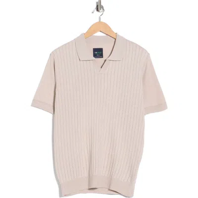 Tom Baine Johnny Collar Knit Polo Sweater In Pink