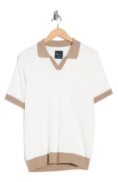 Tom Baine Johnny Collar Knit Polo Sweater In Multi