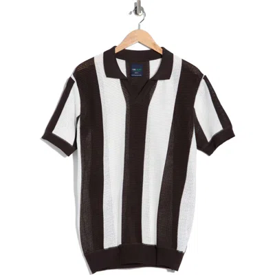 Tom Baine Johnny Collar Short Sleeve Knit Sweater In Multi