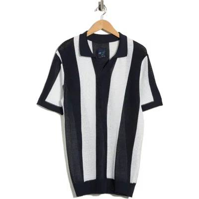 Tom Baine Johnny Collar Short Sleeve Knit Sweater In Black