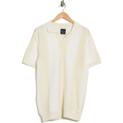 Tom Baine Johnny Collar Short Sleeve Knit Sweater In White